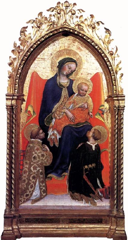 Giovanni di Francesco Madonna Enthroned with St Lawrence and St Julian Sweden oil painting art